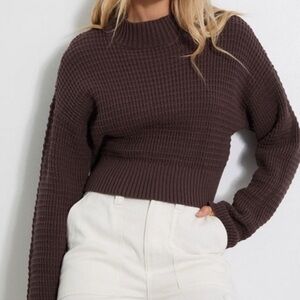 Pacsun Love Bird Waffle Mockneck Sweater